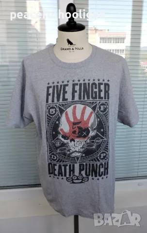 Punchagram T-Shirt mottled grey by Five Finger Death Punch - тениска размер XL official, снимка 1 - Тениски - 48431942