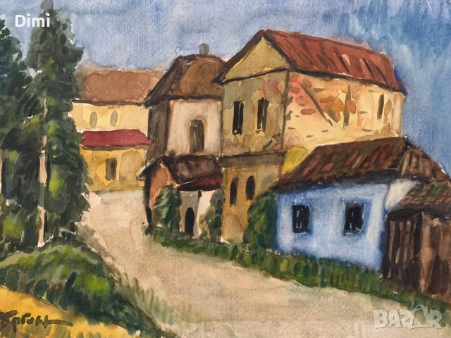 СТОЯН ГЕОРГИЕВ акварел пейзаж, снимка 3 - Картини - 52815030