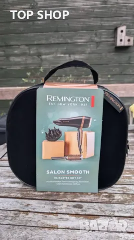 Сешоар Remington подаръчен комплект с концентратор и дифузер, керамичен, йонен, чанта, 2000 W, черен, снимка 3 - Сешоари - 49418067