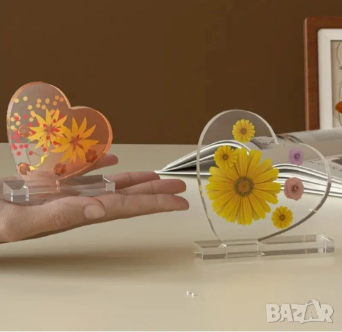 Молд сърца подложки за епоксидна смола в два размера , снимка 3 - Форми - 53089007