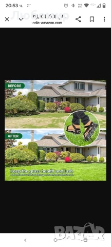 Аераторни обувки за тревни площи Ohuhu с лопата от неръждаема стомана, аераторни обувки за 

, снимка 4 - Други - 50578062