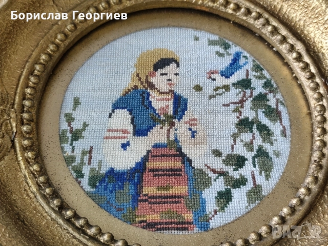 Малък кръгъл гоблен, снимка 2 - Гоблени - 52545991