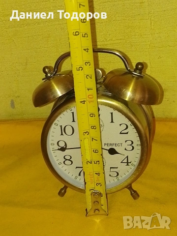 Стар Китайски часовник , будилник Perfect с 2 Камбани, снимка 6 - Антикварни и старинни предмети - 53987011