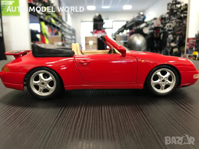 Метална колекционерска количка PORSCHE 993 CABRIOLET 1991г. 1:18 НОВА, снимка 2 - Колекции - 47185522