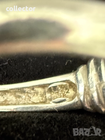 Дизайнерски сребърен пръстен с злато и сваровски. №7635, снимка 9 - Пръстени - 52502163