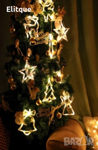 Коледна залепваща се украса с LED светлини - 1бр, снимка 5 - Други - 52902785