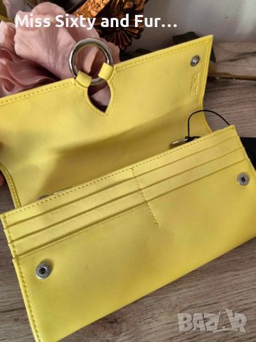 FURLA-ново жълто портмоне естествена кожа Фурла-20 см х 10 см, снимка 4 - Портфейли, портмонета - 46225946
