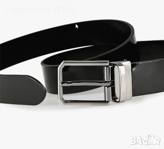 Лачен Колан от естествена кожа с метална тока MONNI Milano