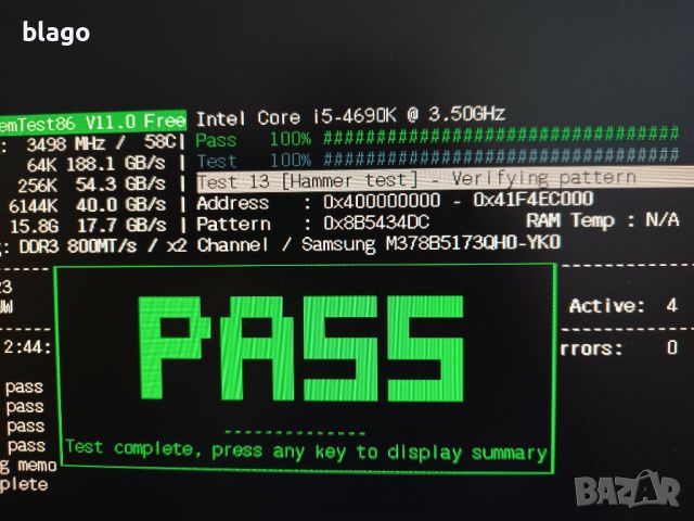 RAM памет SAMSUNG DDR3 1600GHR 2X4GB, снимка 3 - RAM памет - 46672667