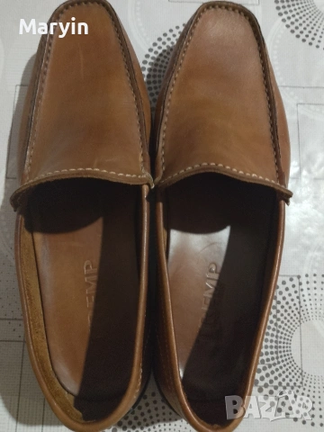 мъжки италиански кожени мокасини , снимка 4 - Маратонки - 53503644