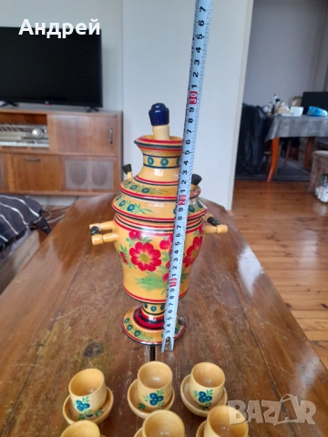 Стар дървен самовар,хохлома, снимка 5 - Други ценни предмети - 53525475