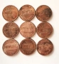 Американски монети 9 монети от САЩ 1 цент САЩ , снимка 4