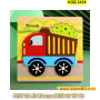 Детски дървен пъзел Камион с 3D изглед и размери 14.5 х 15.4 см. - модел 3434 - КОД 3434 