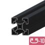 ОЛЕКОТЕН Конструктивен алуминиев профил 40х40 Слот 10 Т-Образен - Черен