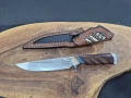 Ръчно изработен ловен нож дамаска стомана с кожена кания LN432, снимка 13