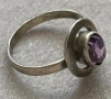 Съветски сребърен пръстен с Аметист , снимка 2