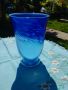 Синя омбре ваза за много лалета 🌷 📐 ВИСОЧИНА 22 СМ ДИАМЕТЪР НА ОТВОРА 15,5 СМ , снимка 1 - Вази - 45683500