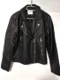 Дамско черно кожено яке размер ХЛ, снимка 1