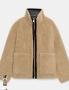 Zara Двулицево яке от изкуствена агнешка кожа zw collection, снимка 2