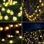 Garlocht Соларни градински светлини, водоустойчиви 7M 50LED кристални топки с 8 режима, топло бяло, снимка 4