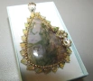 925 сребърно колие с голям мъхов ахат 54 карата, снимка 1