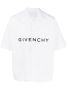 GIVENCHY White Short Fit Logo Print Мъжка Риза с Къс Ръкав size 42 (XL), снимка 2