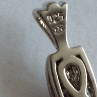 Сребърен родиран кръст с един карат брилянти, снимка 6 - Колиета, медальони, синджири - 44958234