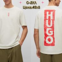 Мъжка тениска Hugo Boss Реплика ААА+ бяла и черна, снимка 2 - Тениски - 45526123