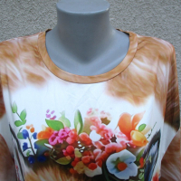 5XL Нова блузка с графичен принт(Лиса) , снимка 2 - Тениски - 45064274