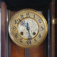 Немски античен стенен часовник Gustav Becker от 1900г. Напълно автентичен. Месингов циферблат. В пер, снимка 4 - Стенни часовници - 44026891
