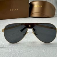 Gucci 2024 мъжки слънчеви очила авиатор с кожа 5 цвята, снимка 6 - Слънчеви и диоптрични очила - 45456363