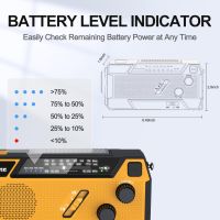 Wind Up Solar Crank Radio, 4000mAh соларно захранвано радио, аварийно ръчно радио, снимка 8 - Радиокасетофони, транзистори - 46199613