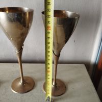 Четири посребрени месингови чаши, снимка 2 - Други ценни предмети - 45693760