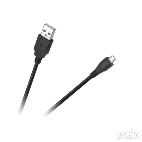 Кабел за данни Micro USB, 1.5 см, Черен, снимка 1