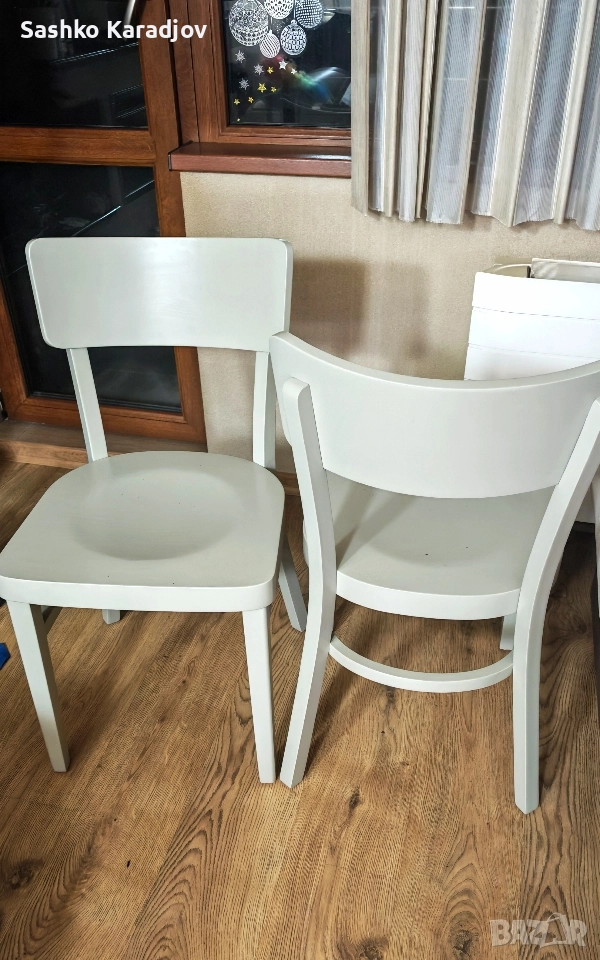 два стола парен бук в сиво- нови, снимка 1