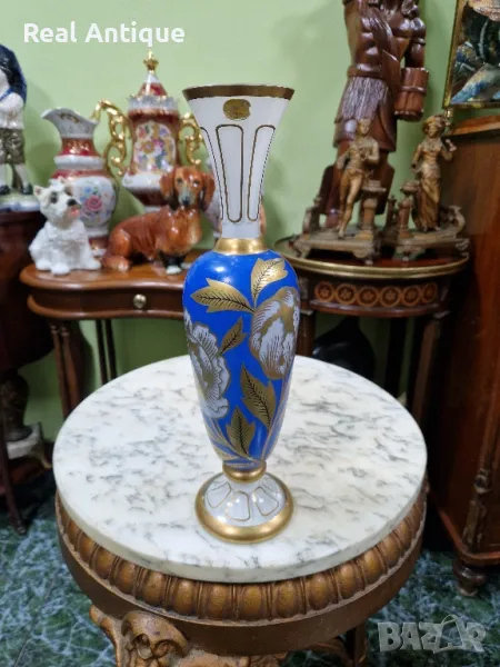 Чудесна рядка антикварна колекционерска ваза Бохемия , снимка 1
