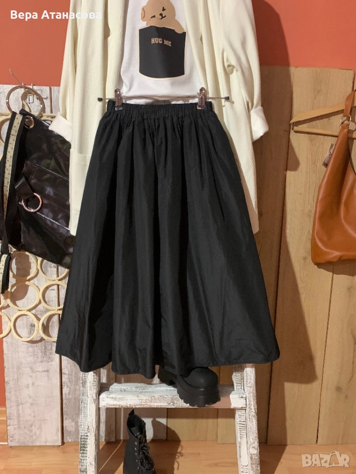 🔝 Разкроена шушлякова пола с висока талия и подплата H&M💄 s/m размер🔝, снимка 1