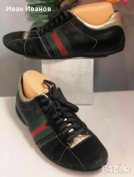 Мъжки обувки / маратонки GUCCI Classic Red & Green Stripes Leather , снимка 1