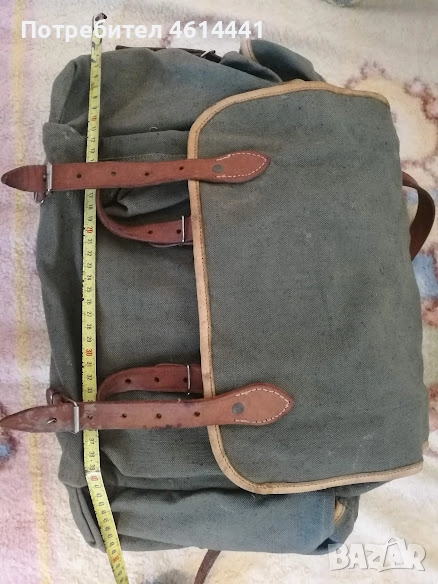  ЛОВНА ЧАНТА раница  40х50 см БРЕЗЕНТ ПОЧТИ НОВА, снимка 1