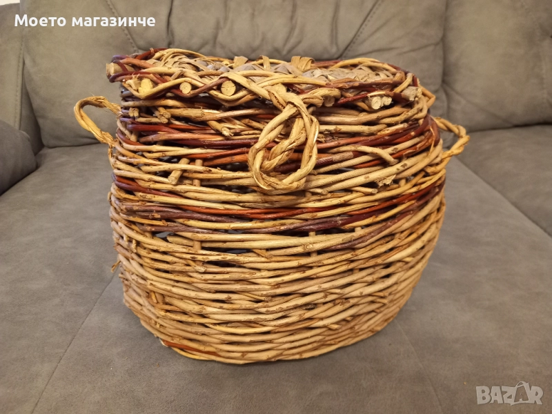 Нова ръчно плетена кошница от ракита, снимка 1
