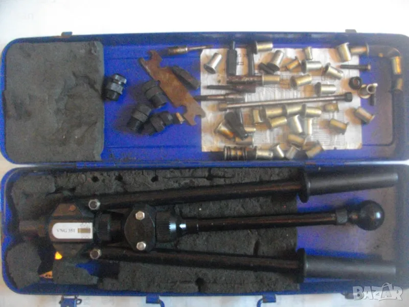 WURTH НЕМСКА ОРИГИНАЛНА РЪЧНА НИТАЧКА ЗА НИТ ГАЙКА М5-М10 В КУФАР С АКСЕСОАРИ, снимка 1