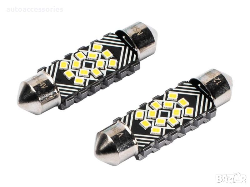 Крушка VISION Festoon SV8.5 39 mm 12/24V 12x 2016 SMD LED, CANBUS, бяла, 2 бр.83207, #1000056204, снимка 1