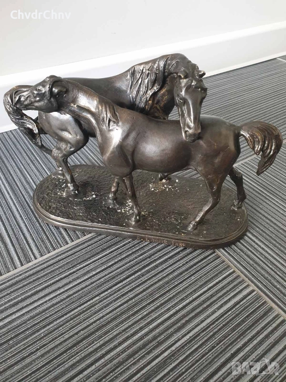 30см-4кг Mene статуетка-композиция/стара френска бронзова скулптура/фигура на коне, снимка 1