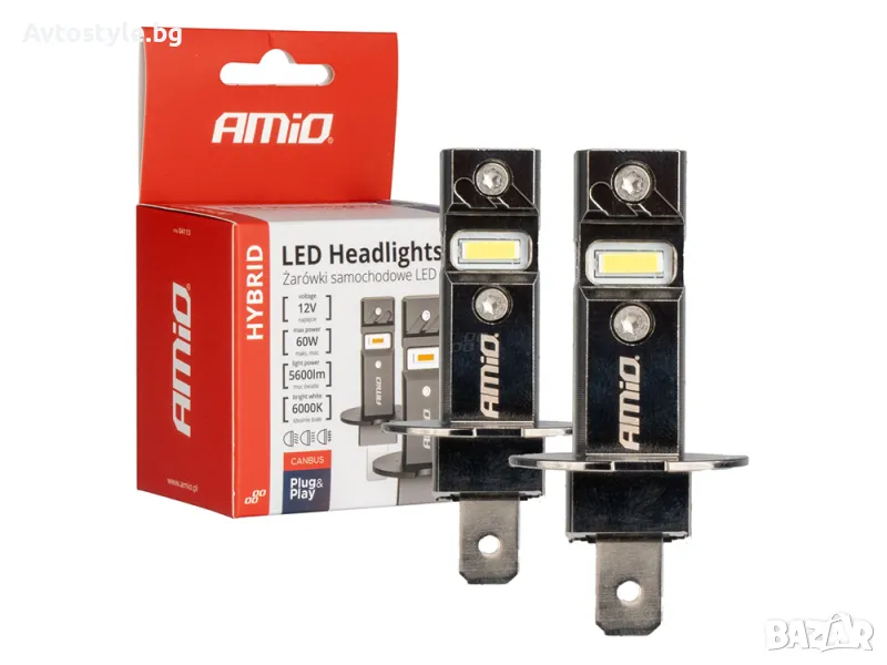 Артикул: Крушки AMIO HYBRID LED H3 6000K Canbus 60W, снимка 1