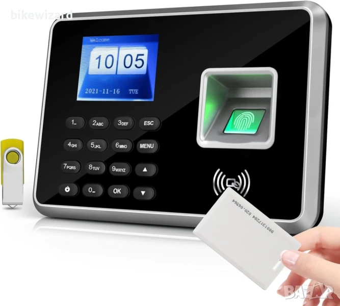 Машина за отчитане на присъствието на служители в офис и  пръстов отпечатак НОВ, снимка 1