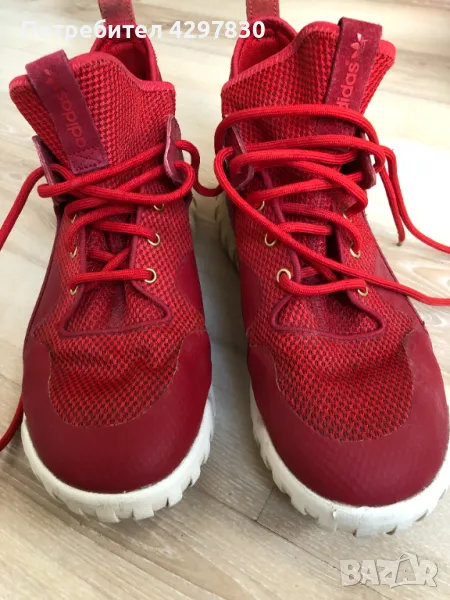 Червени кецове Adidas Tubular, номер 43 1/3, снимка 1