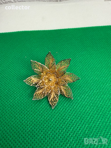 Ръчно изработена сребърна брошка - Topazio. №7595, снимка 1