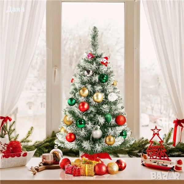Изкуствена коледна елха със сняг за маса 90см Yaheetech , снимка 1