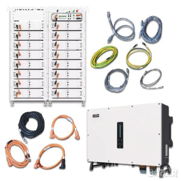 Комплект хибриден трифазен инвертор Solinteg 50KW+Батерии на система Sunwoda CIESS 50kwH+кабели, снимка 1