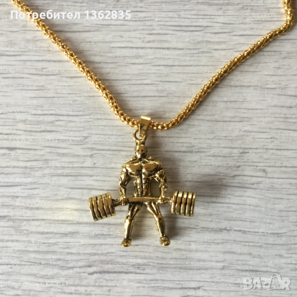 метален накит украшение медальон подарък за фитнес маняци кулуристи, снимка 1